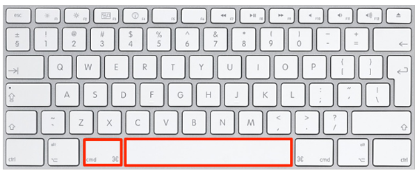 Click on the command and space key