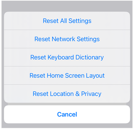 Click on Reset Network Settings