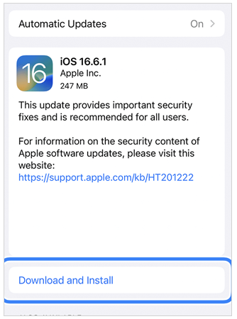 Download and Install Software Update