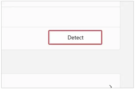 Click on Detect