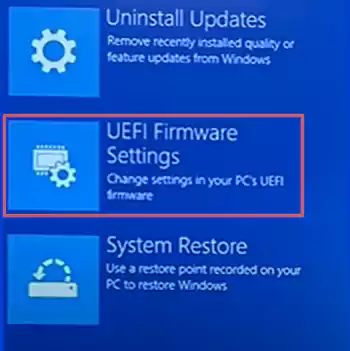 Hit UEFI Firmware Settings