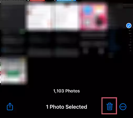 Select the image or multiple images you want to remove and then click the Delete Icon