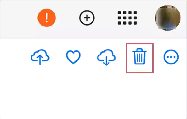 Tap on the Delete Icon located in the right corner