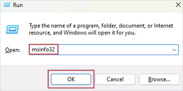 In the boxs search bar type msinfo32 Once done tap on OK